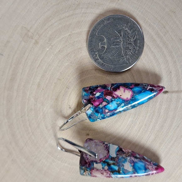 Multicolor Stone Drop Earrings - Picture 6 of 6